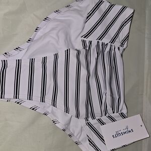 Striped Bikini Bottoms Swimsuits For All Size 6 NWT